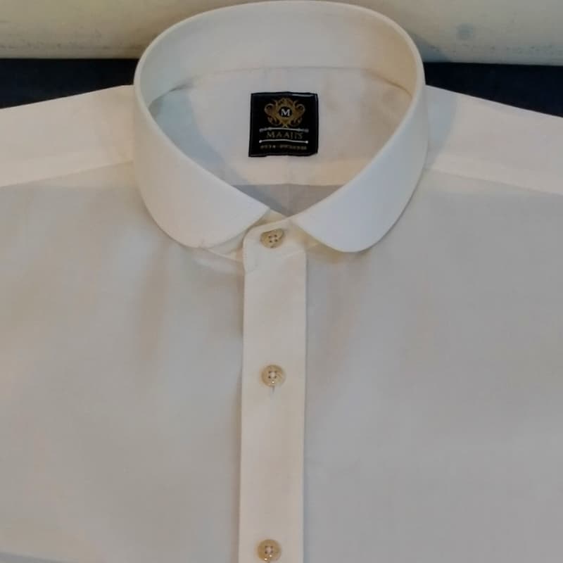 Men's round collar dress shirt
